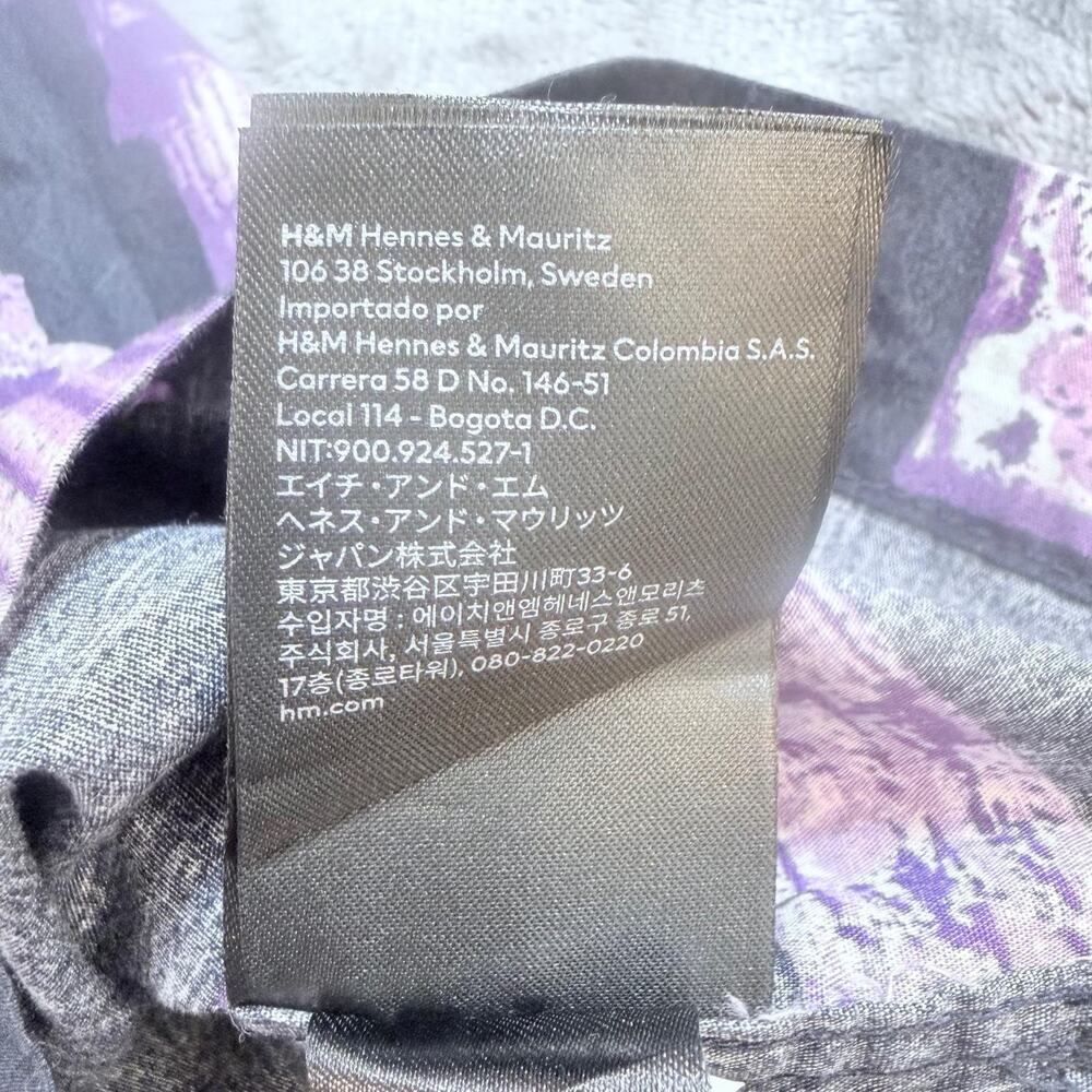H&M Short Sleeve Black Purple Ancient Greek AOP Shirt Sz XXL Oversized Retro Y2K - Picture 5 of 14